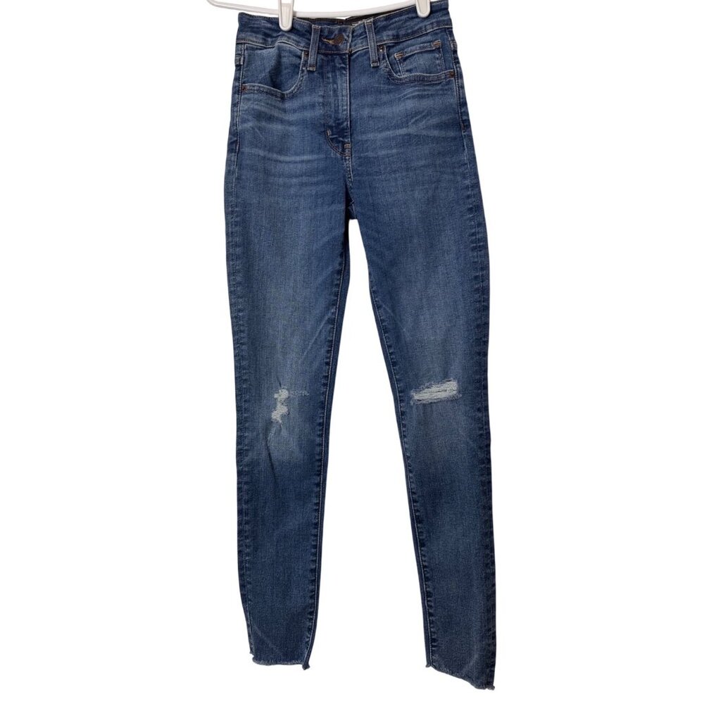 Levi's 721 High Rise Skinny Distressed Jeans Size 24/30 Stretchy Denim NWT $98